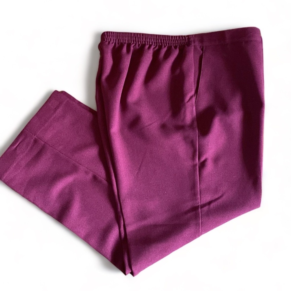 Alfred Dunner Classic Pull-On Fit Pant, 16P, Berry